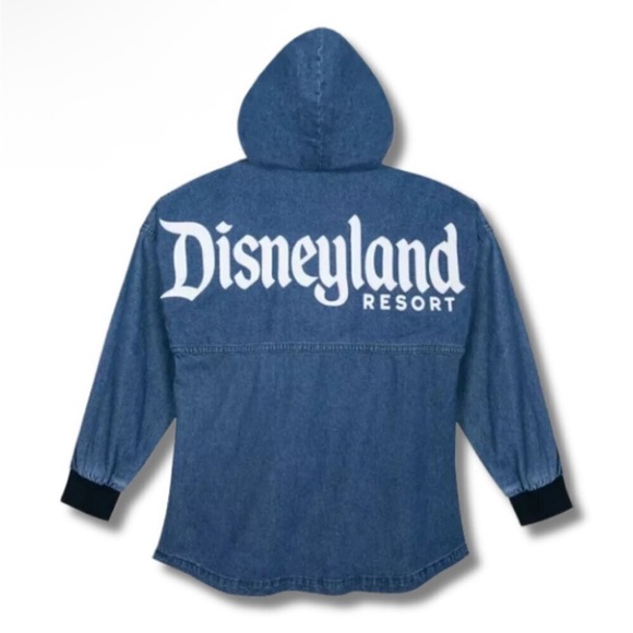 Disney Tops - Disney Parks Denim oversized Hoodie Disneyland Resort Spirit Jersey, Blue Medium